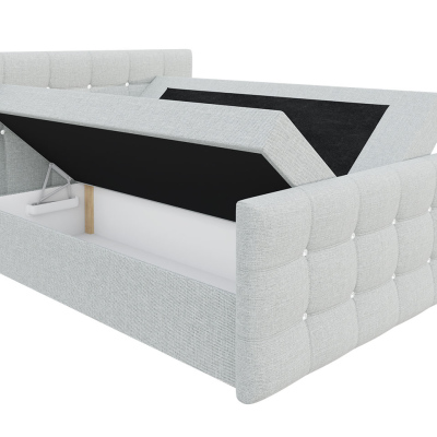 Americká manželská postel 180x200 TORNIO - světlá šedá + topper ZDARMA
