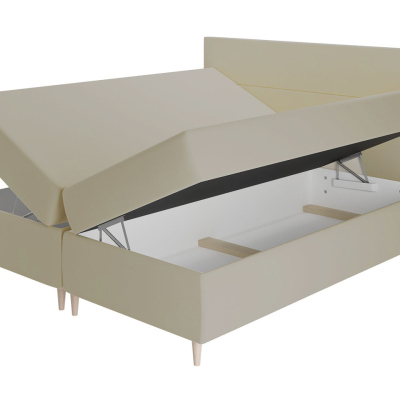 Hotelová postel s úložným prostorem 180x200 KALIX - modrá + topper ZDARMA