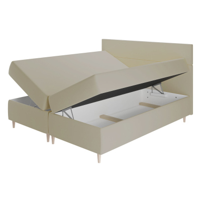 Hotelová postel s úložným prostorem 180x200 KALIX - modrá + topper ZDARMA