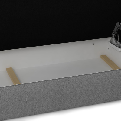 Hotelová manželská postel 160x200 SESKARO - černá / bílá ekokůže + topper ZDARMA