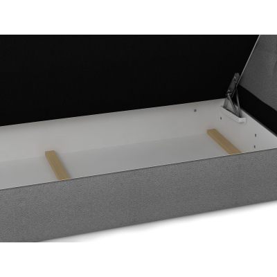 Hotelová manželská postel 160x200 SESKARO - černá / bílá ekokůže + topper ZDARMA