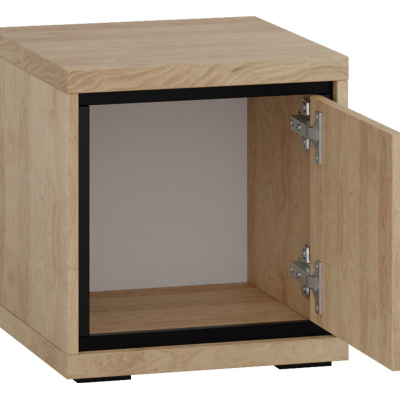 Ložnicová sestava s LED osvětlením a postelí 160x200 SUCRE 1 - ořech hikora / černé nožky