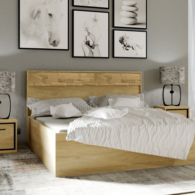 Ložnicová sestava s postelí 160x200 SUCRE 2 - ořech hikora / dub