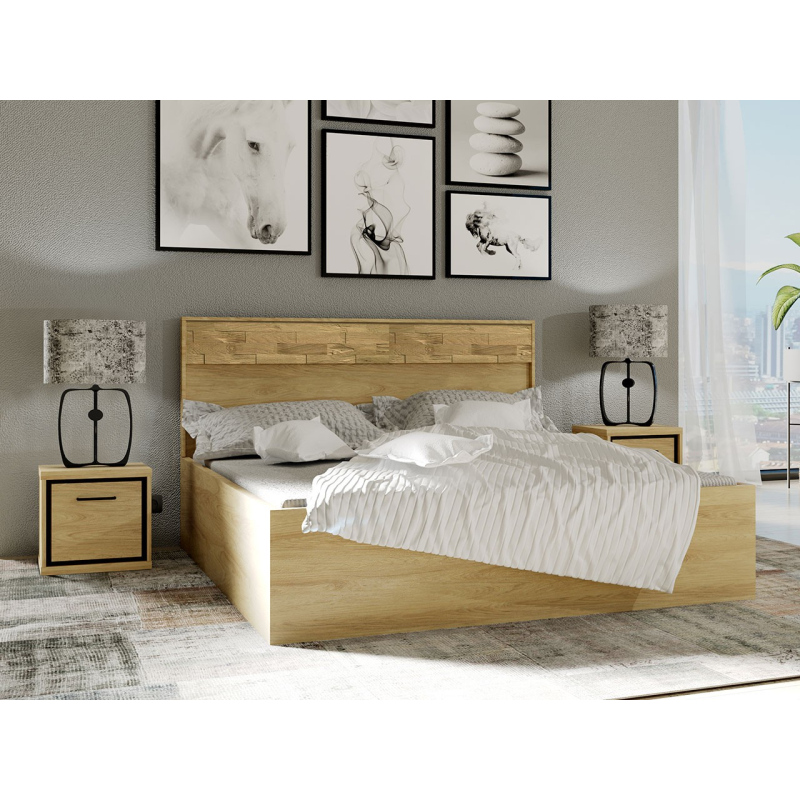 Ložnicová sestava s postelí 160x200 SUCRE 2 - ořech hikora / dub