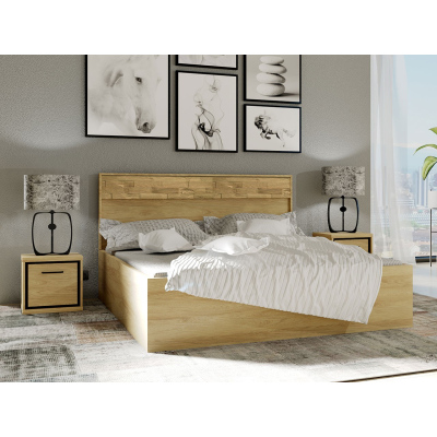 Ložnicová sestava s postelí 160x200 SUCRE 2 - ořech hikora / dub