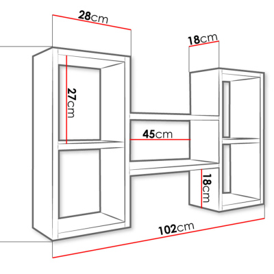 Regál na stěnu HARKEN 2 - bílý