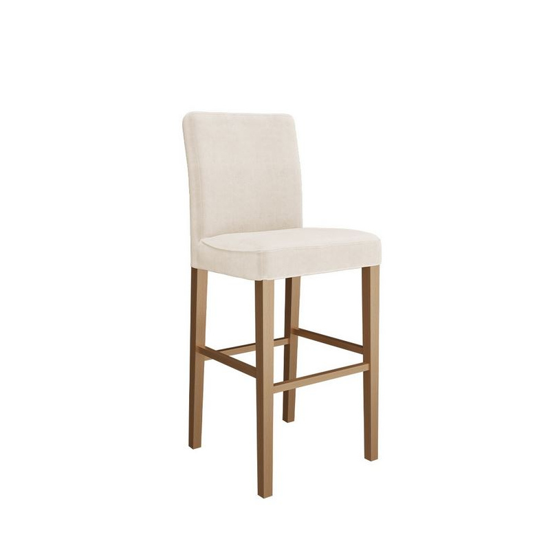 Barová židle SAYDA - přírodní dřevo / béžová