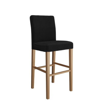 Barová židle SAYDA - přírodní dřevo / černá