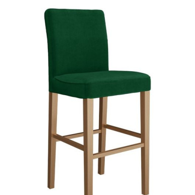 Barová židle SAYDA - přírodní dřevo / zelená