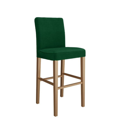 Barová židle SAYDA - přírodní dřevo / zelená