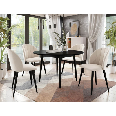 Čalouněná kuchyňská židle PIMA 1 - černá / béžová