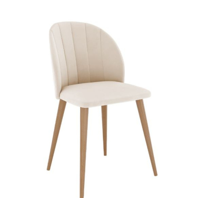 Čalouněná kuchyňská židle PIMA 1 - přírodní dřevo / béžová