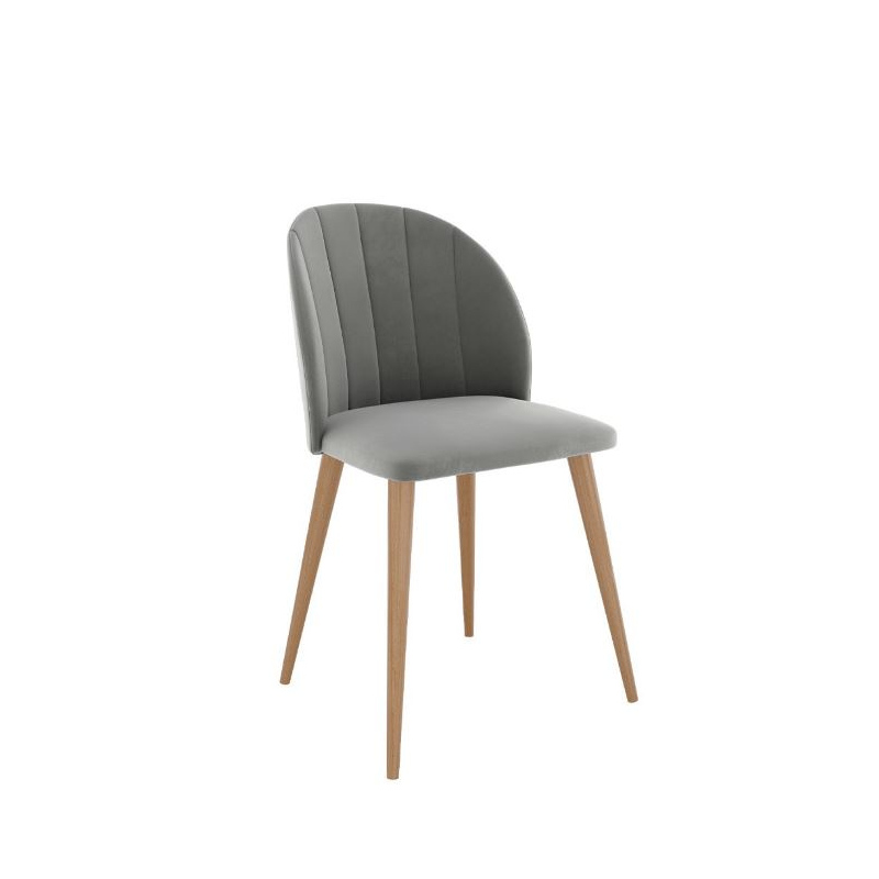 Čalouněná kuchyňská židle PIMA 1 - přírodní dřevo / šedá