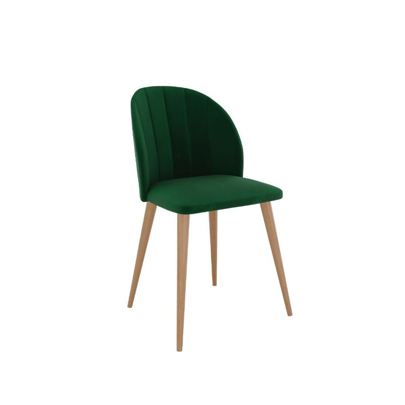 Čalouněná kuchyňská židle PIMA 1 - přírodní dřevo / zelená