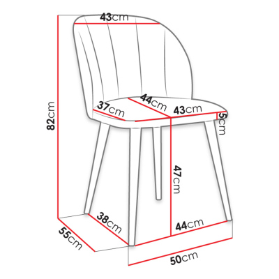 Čalouněná kuchyňská židle PIMA 1 - přírodní dřevo / modrá