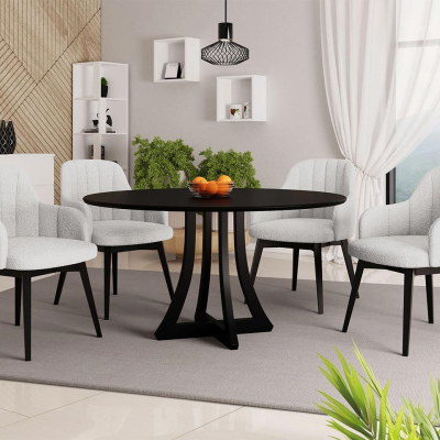 Židle do kuchyně s područkami PIMA 2 - černá / bílá