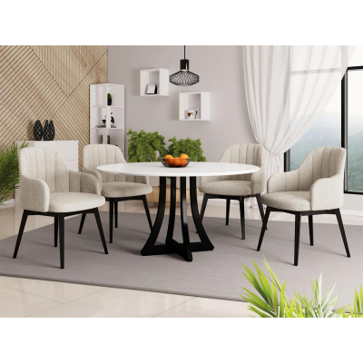Židle do kuchyně s područkami PIMA 2 - černá / krémová