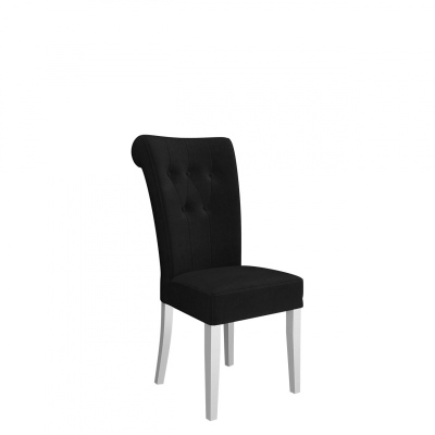 Čalouněná židle do kuchyně NOSSEN 2 - polomatná bílá / černá
