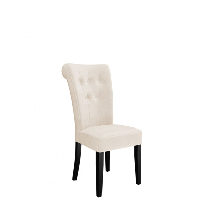 Luxusní jídelní židle NOSSEN 3 - černá / béžová / pozlacené klepadlo