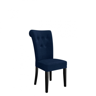 Luxusní jídelní židle NOSSEN 3 - černá / modrá / černé klepadlo