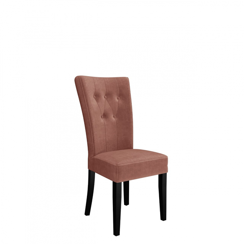 Luxusní kuchyňská židle NOSSEN 4 - černá / růžová / pozlacené klepadlo