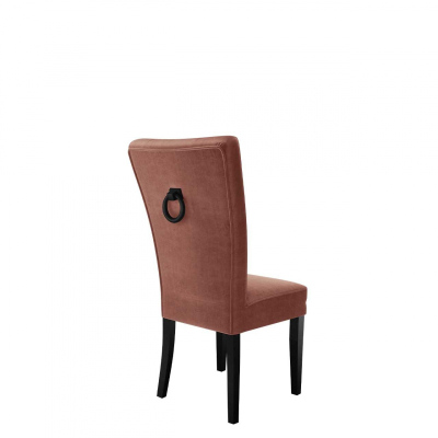 Luxusní kuchyňská židle NOSSEN 4 - černá / růžová / černé klepadlo