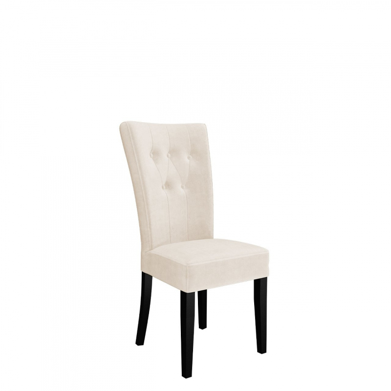 Luxusní kuchyňská židle NOSSEN 4 - černá / béžová / chromované klepadlo