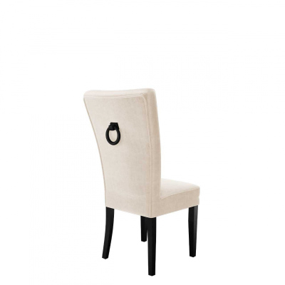 Luxusní kuchyňská židle NOSSEN 4 - černá / béžová / černé klepadlo