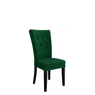Luxusní kuchyňská židle NOSSEN 4 - černá / zelená / pozlacené klepadlo