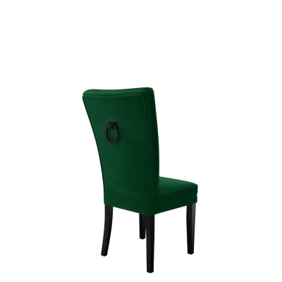 Luxusní kuchyňská židle NOSSEN 4 - černá / zelená / černé klepadlo