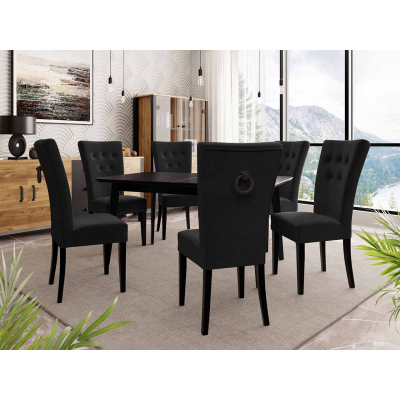 Luxusní kuchyňská židle NOSSEN 4 - černá / černé klepadlo