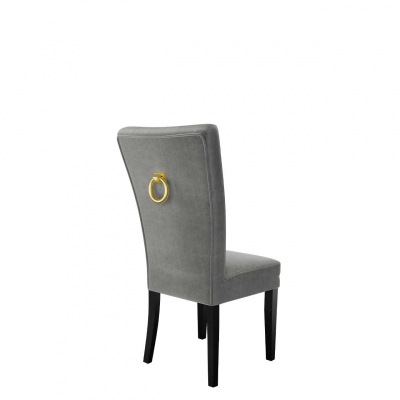 Luxusní kuchyňská židle NOSSEN 4 - černá / šedá / pozlacené klepadlo