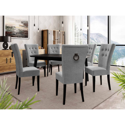 Luxusní kuchyňská židle NOSSEN 4 - černá / šedá / černé klepadlo