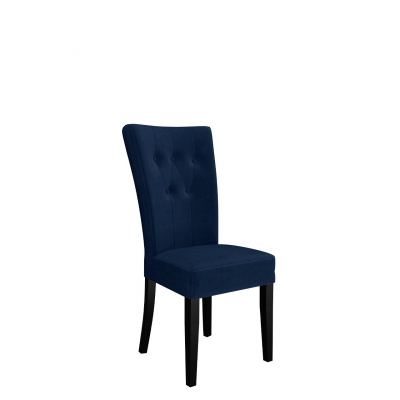 Luxusní kuchyňská židle NOSSEN 4 - černá / modrá / pozlacené klepadlo