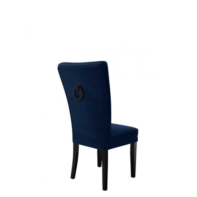 Luxusní kuchyňská židle NOSSEN 4 - černá / modrá / černé klepadlo