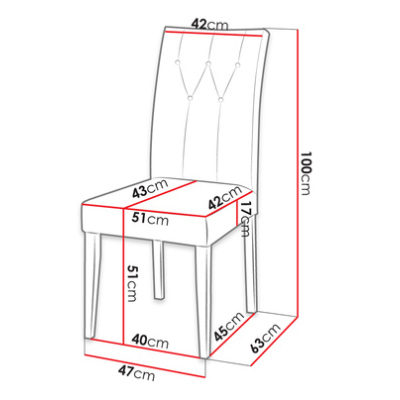 Luxusní kuchyňská židle NOSSEN 4 - černá / růžová / pozlacené klepadlo