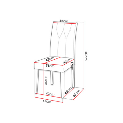 Luxusní kuchyňská židle NOSSEN 4 - polomatná bílá / černá / pozlacené klepadlo