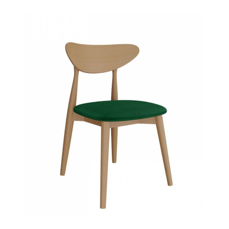 Židle do kuchyně NOSSEN 5 - přírodní dřevo / zelená