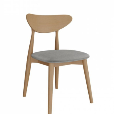 Židle do kuchyně NOSSEN 5 - přírodní dřevo / šedá