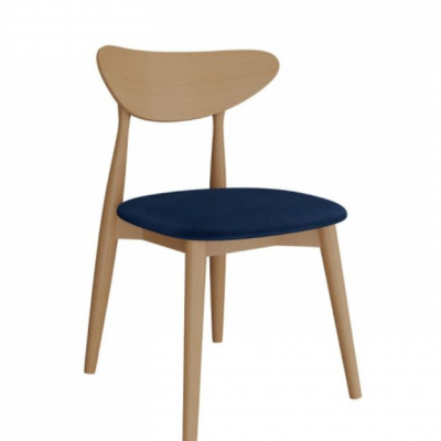 Židle do kuchyně NOSSEN 5 - přírodní dřevo / modrá