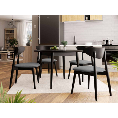 Židle do kuchyně NOSSEN 5 - černá / šedá