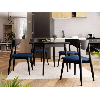 Židle do kuchyně NOSSEN 5 - černá / modrá