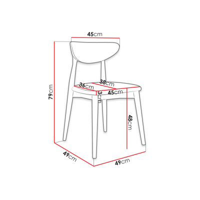 Židle do kuchyně NOSSEN 5 - přírodní dřevo / růžová