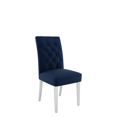 Čalouněná židle do kuchyně NOSSEN 6 - polomatná bílá / modrá