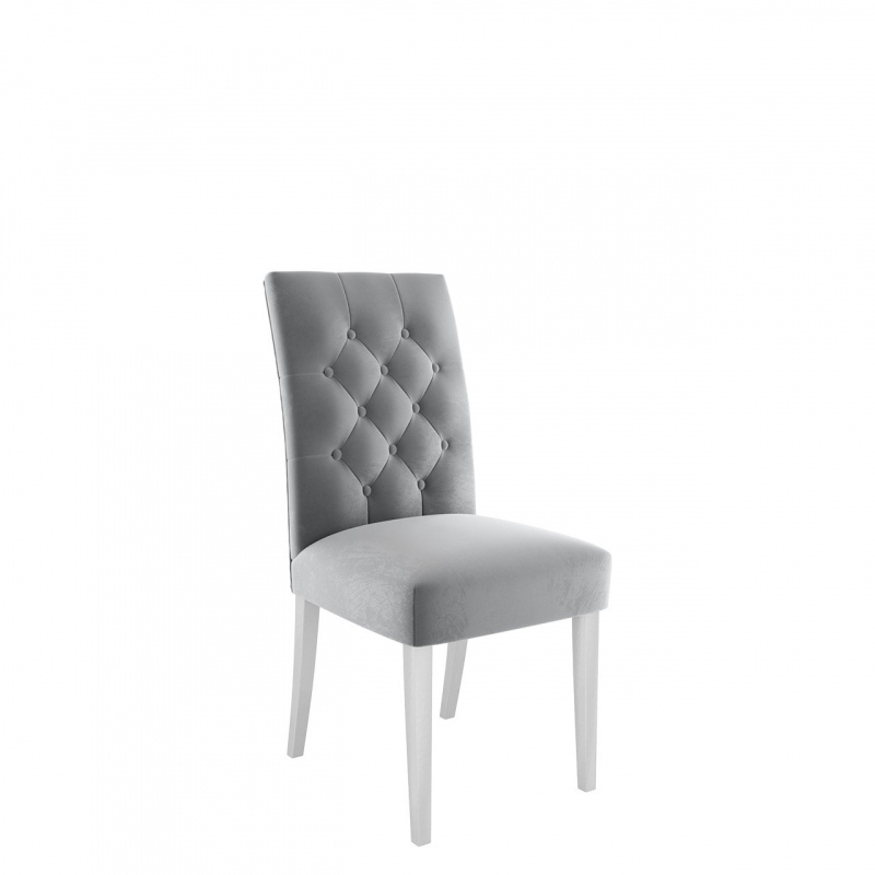 Čalouněná židle do kuchyně NOSSEN 6 - polomatná bílá / šedá