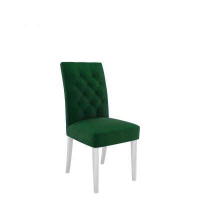 Čalouněná židle do kuchyně NOSSEN 6 - polomatná bílá / zelená