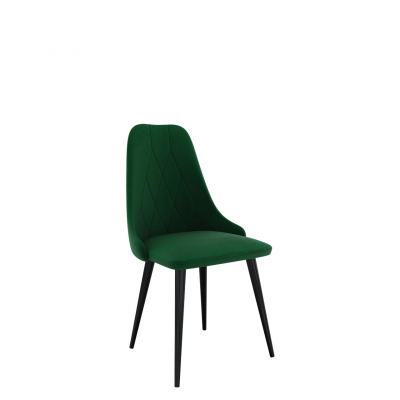 Čalouněná jídelní židle NOSSEN 7 - černá / zelená