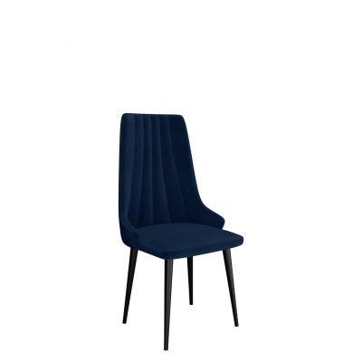 Čalouněná kuchyňská židle NOSSEN 8 - černá / modrá