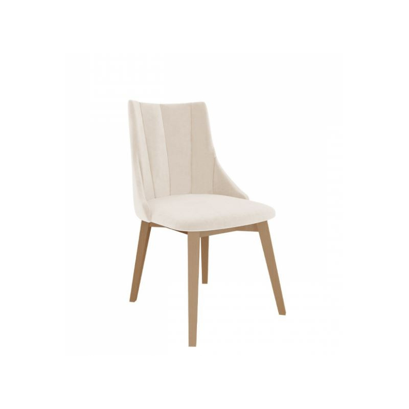 Čalouněná jídelní židle NOSSEN 9 - přírodní dřevo / béžová