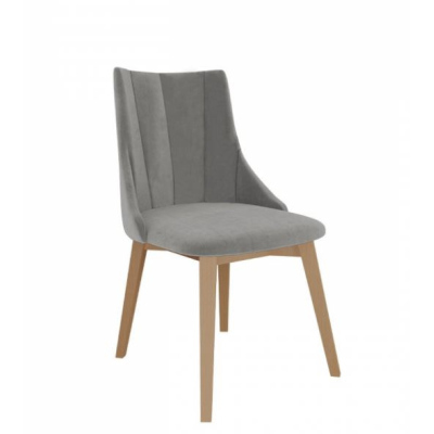 Čalouněná jídelní židle NOSSEN 9 - přírodní dřevo / šedá